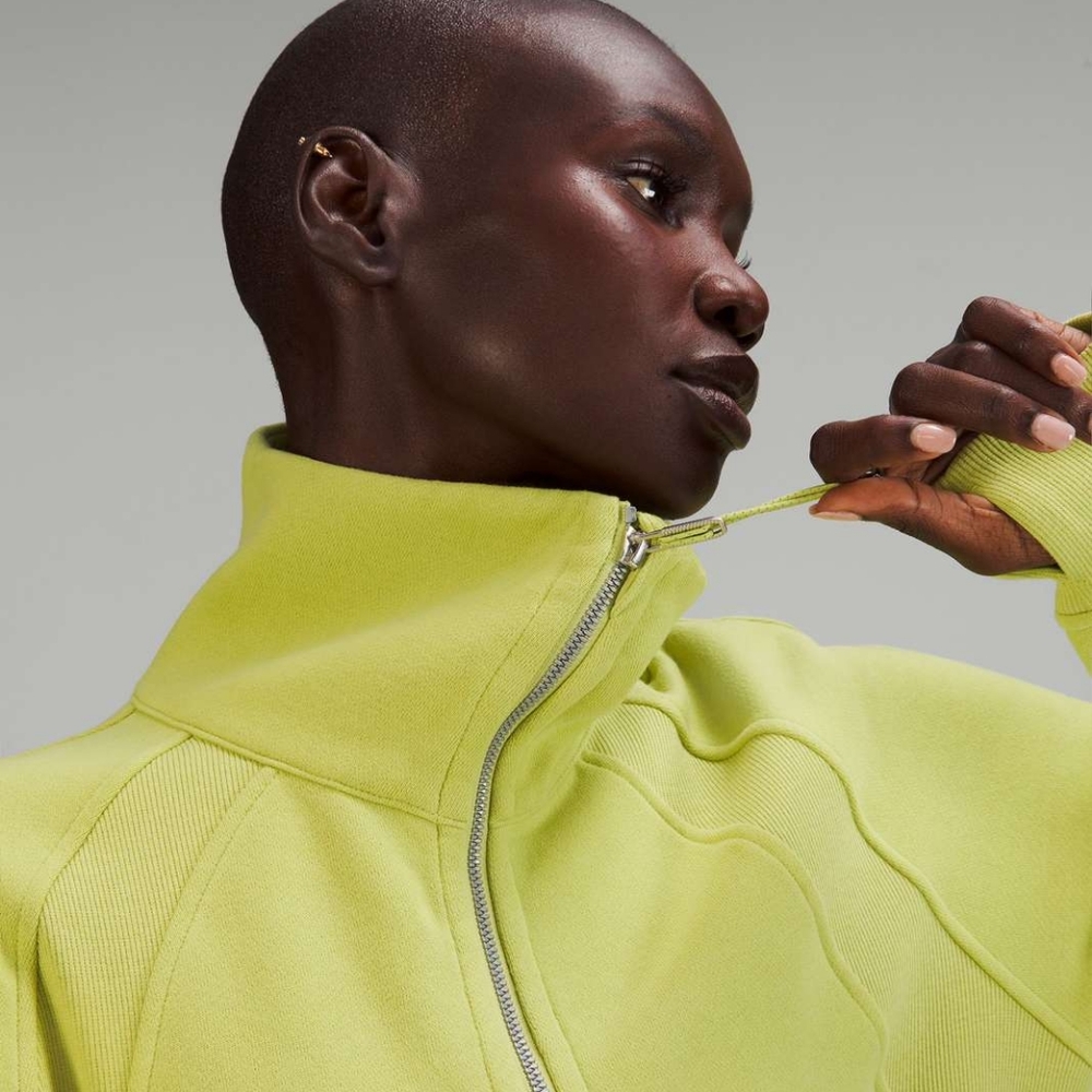 NWT Lululemon Scuba Oversized Funnel Neck Half ZipWasabi